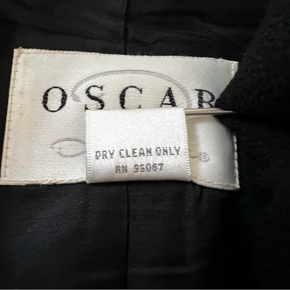 Oscar By Oscar De La Renta 100% Wool Black Skirt Suit Jacket Sz 10 - Skirt Sz 12 - Picture 8 of 16